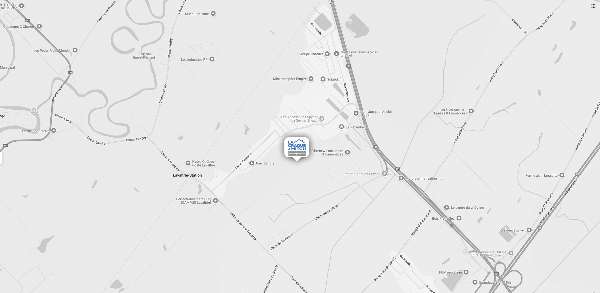 Lieu de l'entreprise — 291 rue Jean-Paul, Lavaltrie QC J5T 3S6